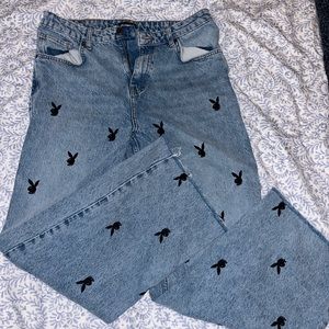 Playboy straight leg jeans all over bunny size 29